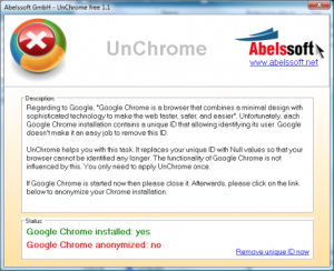 Elimina lo UniqueId di Chrome