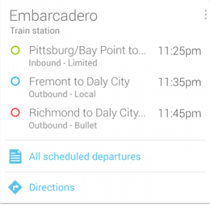 Google Now Bus Station