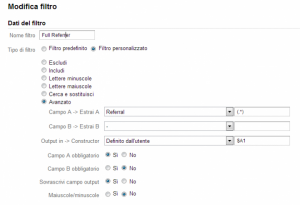 Configurazione Full Referrer Google Analytics