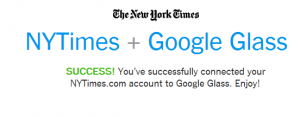 New York Times and Google Glass