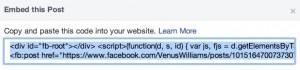 Facebook Embedded Post Code