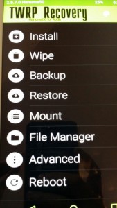 TWRP Recovery Home Menu