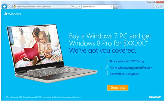 Windows Upgrade Offer: l'offerta speciale per passare a Windows 8