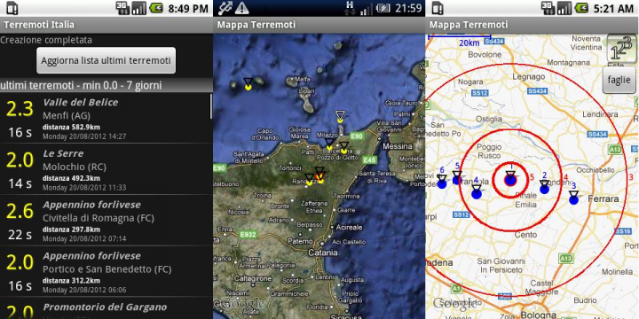 App Terremoti Tempo reale