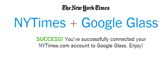 New York Times and Google Glass