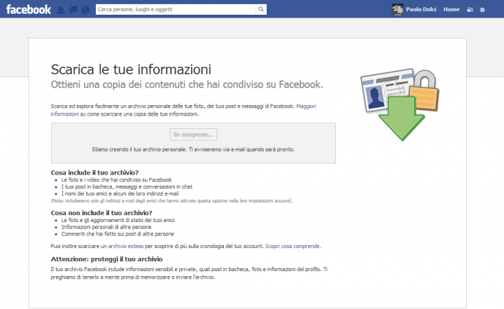 Facebook Download Your Information